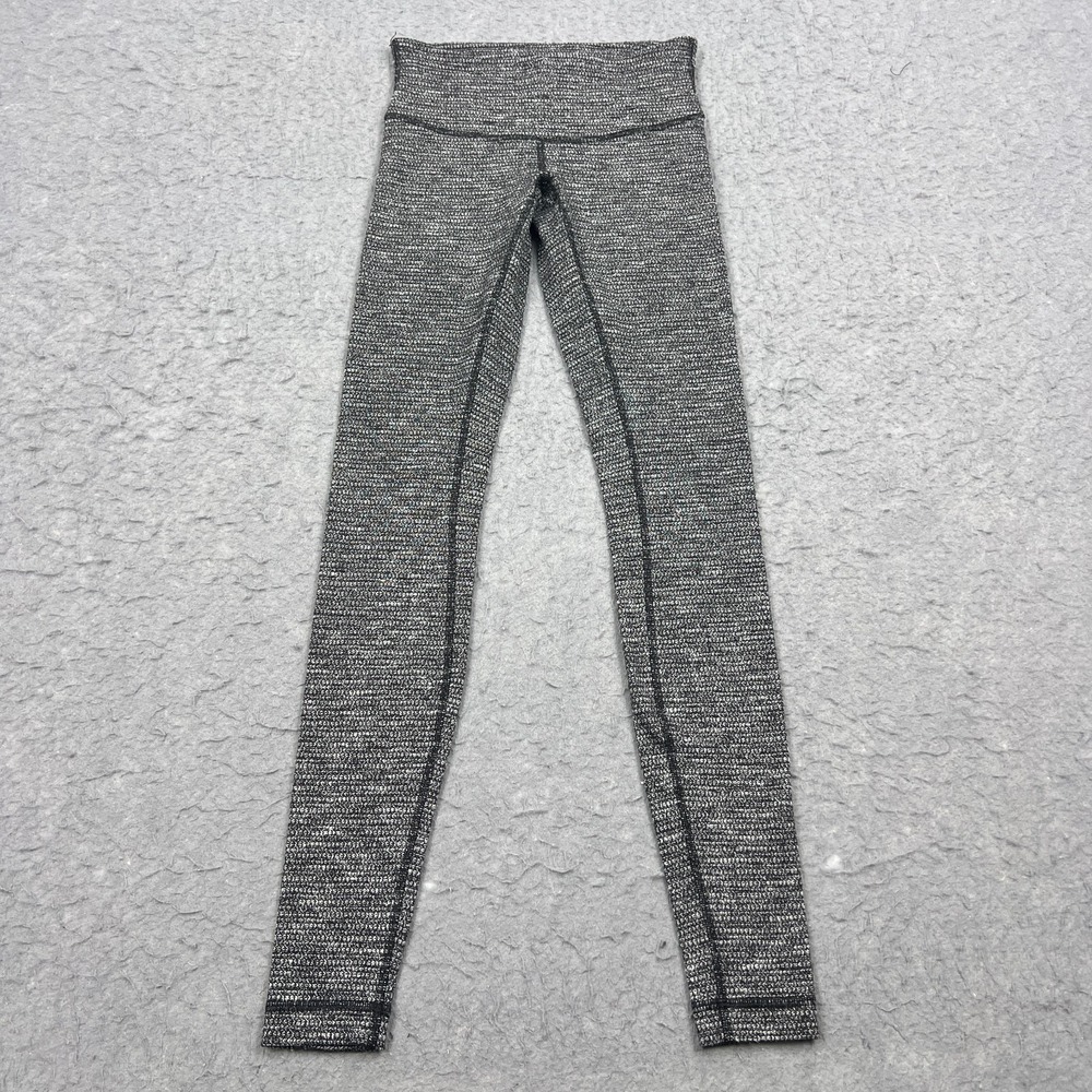 Lululemon Wunder Under Pant Women's 4 Coco Pique Gray Luon Yoga Leggings W5K53S